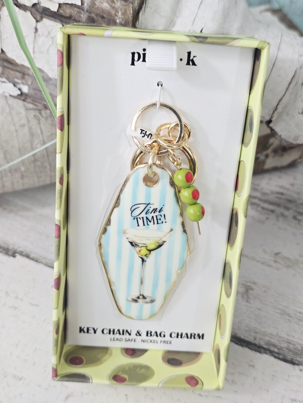 Piper K "Tini Time" Bag Charm Or Keychain - Picture 1 of 3